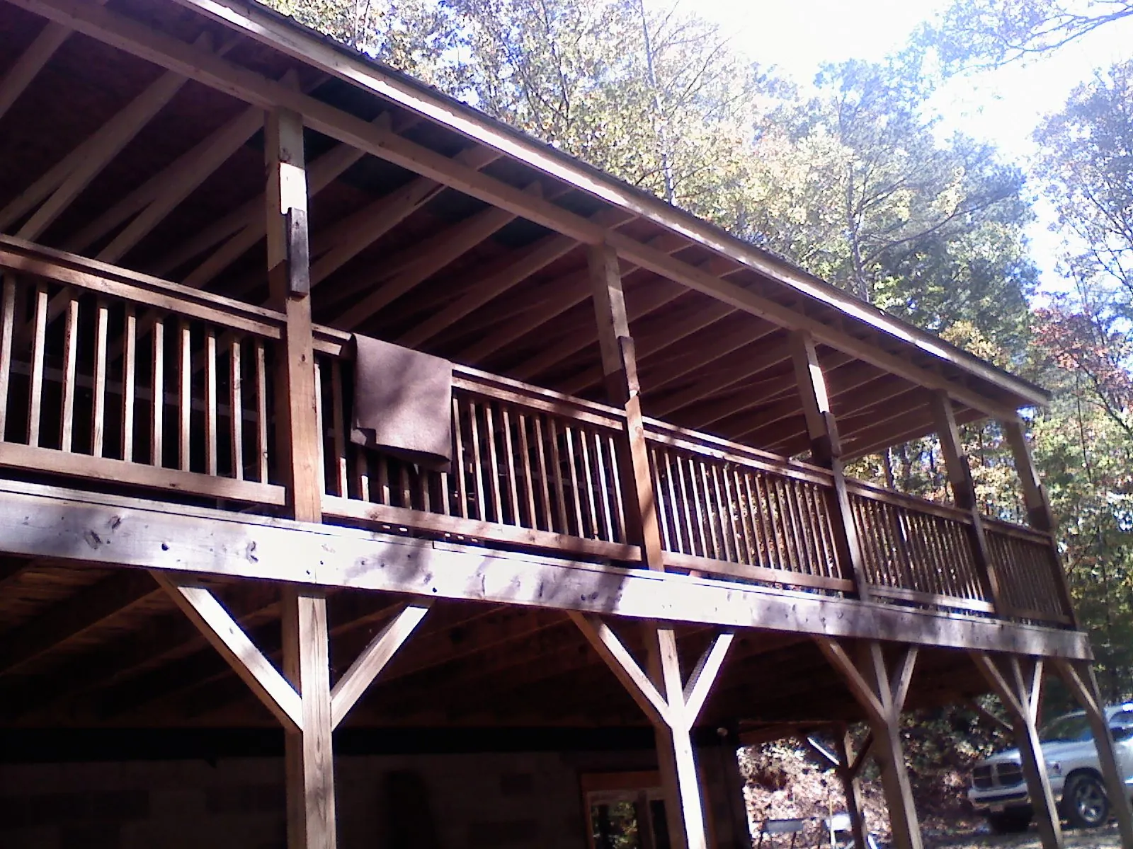 Timber framing under a new elevated porch and deck — Roof Leak Repair in Crossville by Roofing Brothers